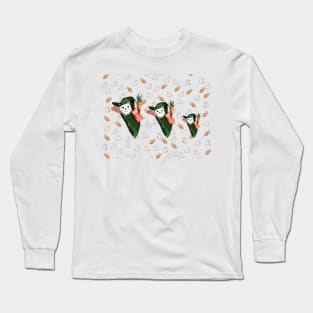 cartoon bunny sushi temaki Long Sleeve T-Shirt